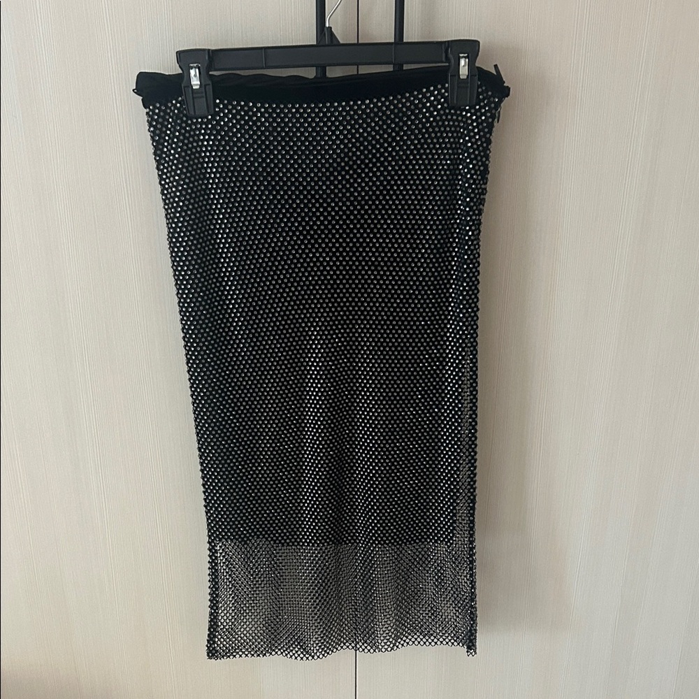 Sportmax Black Beaded Pencil Skirt